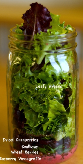 photo of salad in a jar