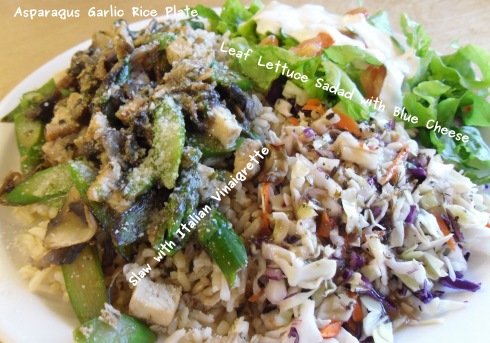 Photo of asparagus garlic rice plate